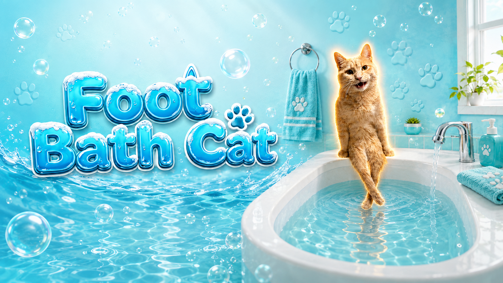 Foot Bath Cat — Ryder waiting for his foot bath